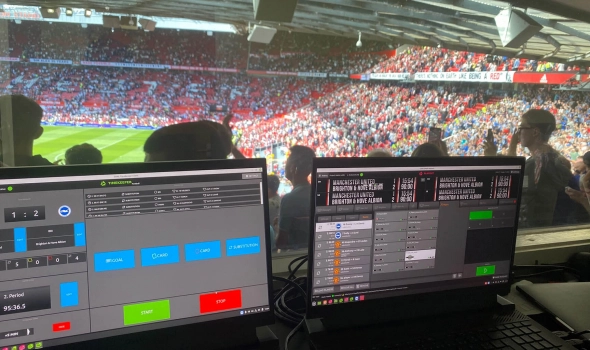 Venue control by Goal Sport Software controls scoreboards at Old Trafford stadium