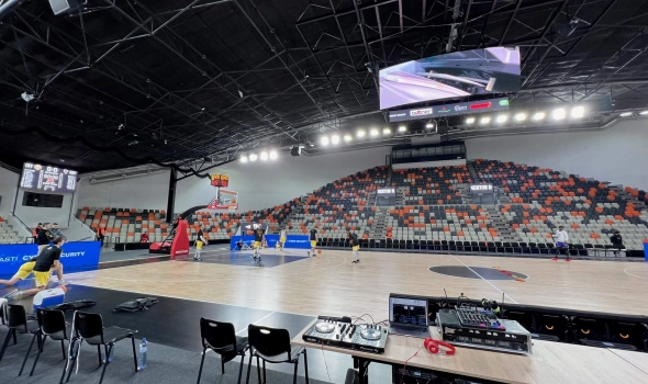 Scoreboards doubled-sided and Timekeeper at Pasienky Sports Hall powered by Goal Sport Software